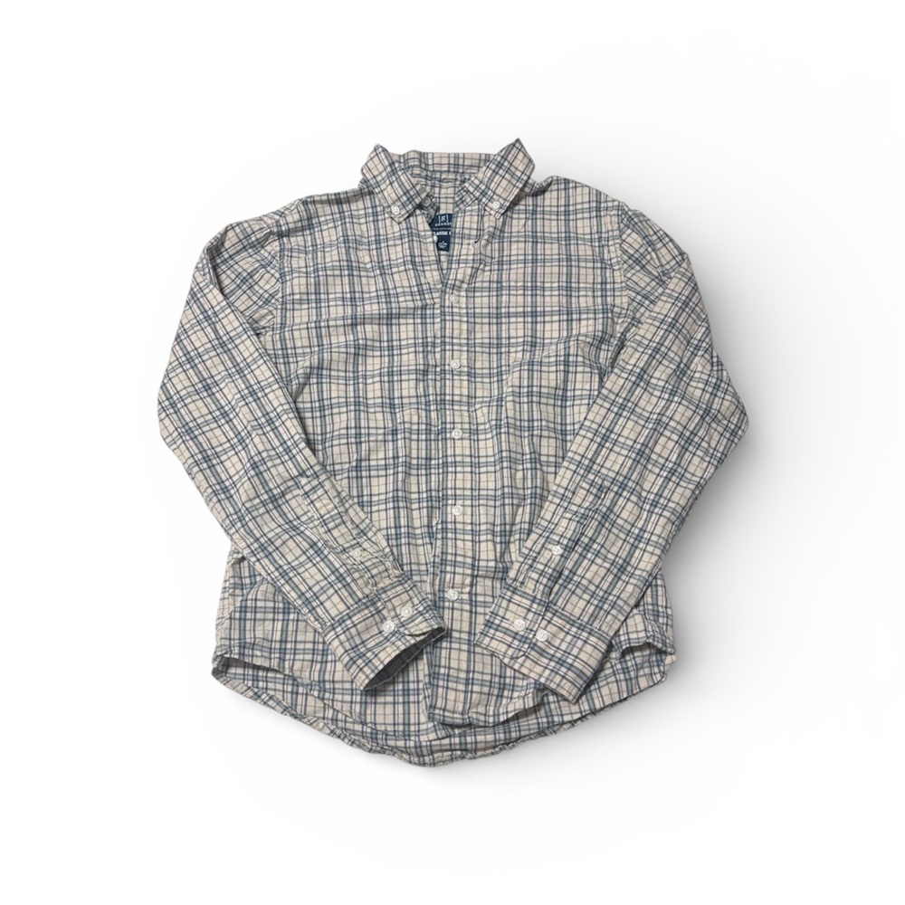 George Men's Beige and Blue Checkered Shirt